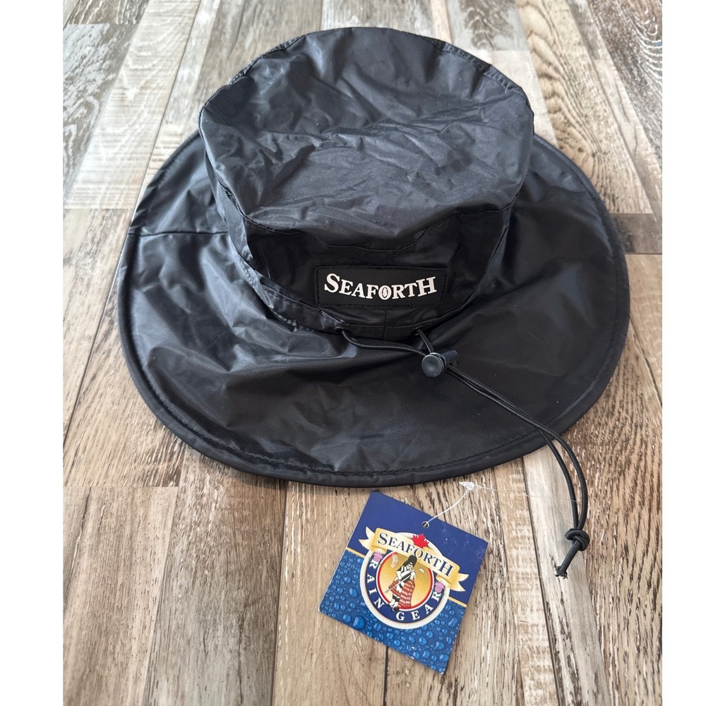 New Seaforth Unisex Rain Bucket Hat Appalachian State OS Black Waterproof Nylon